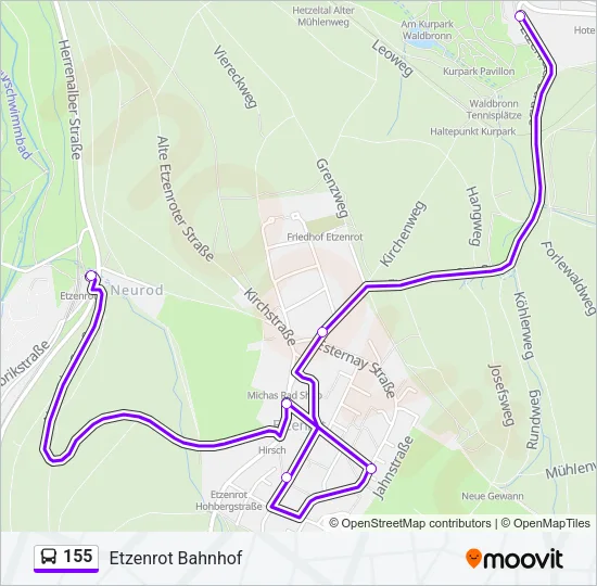155 Bus Line Map