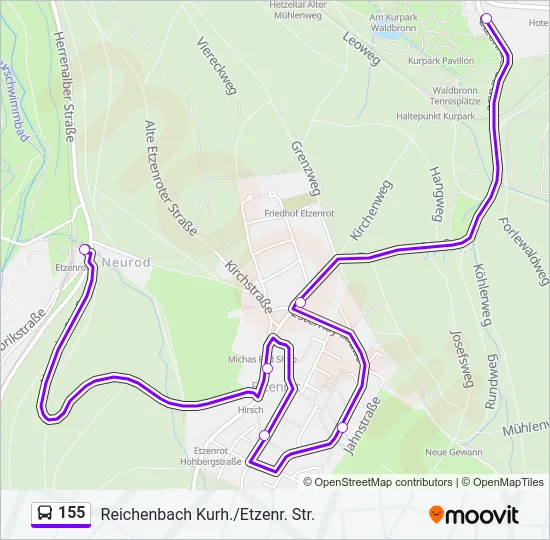 155 Bus Line Map