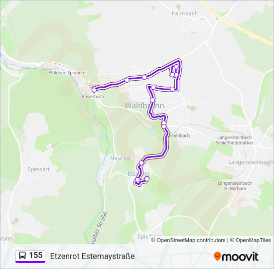 155 Bus Line Map