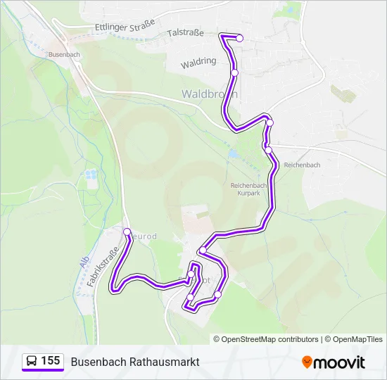 155 Bus Line Map