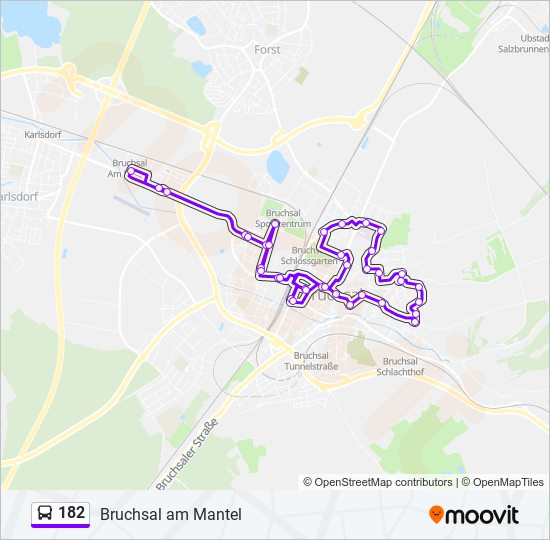 182 bus Line Map