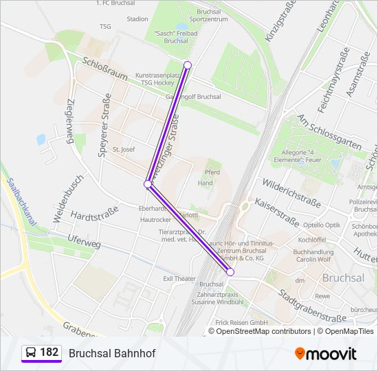 Автобус 182: карта маршрута