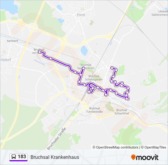 Buslinie 183 Karte