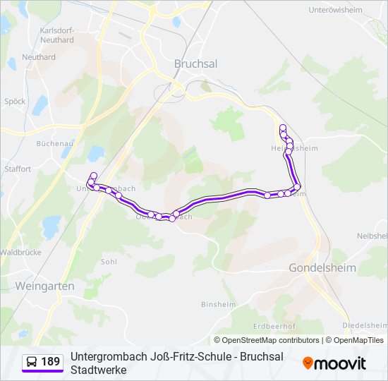 Buslinie 189 Karte