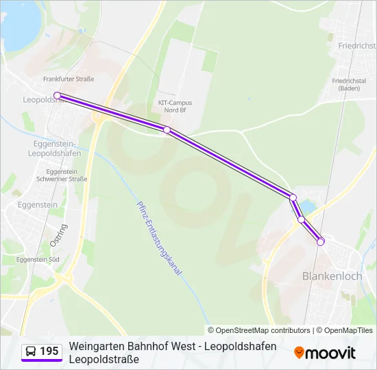 195 Bus Line Map