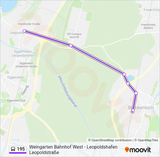 195 Bus Line Map