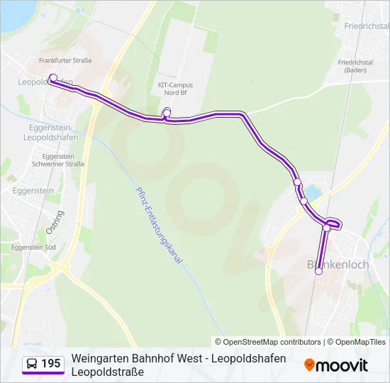 195 Bus Line Map