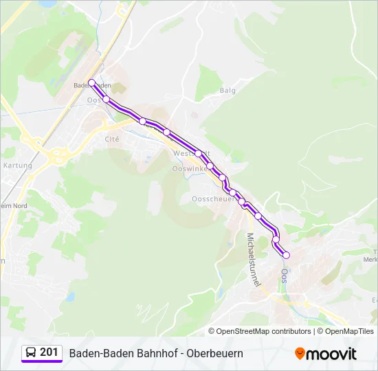 201 Bus Line Map