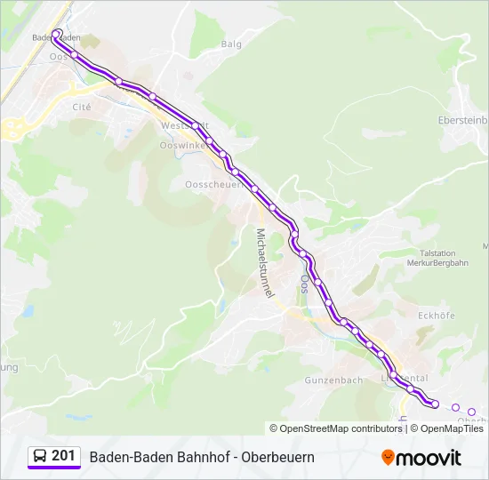 201 Bus Line Map
