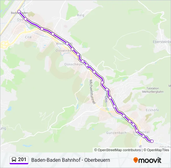 201 Bus Line Map
