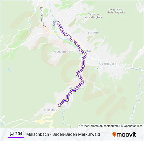 204 Bus Line Map