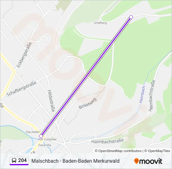 204 Bus Line Map