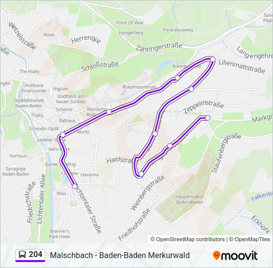 204 Bus Line Map