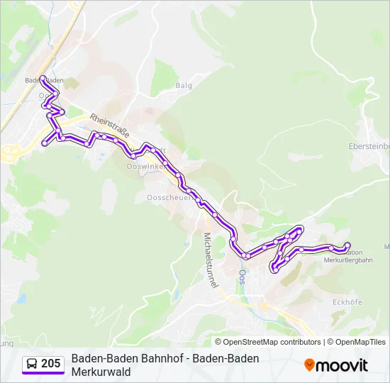 205 Bus Line Map