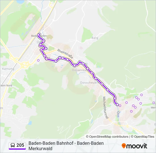 205 Bus Line Map
