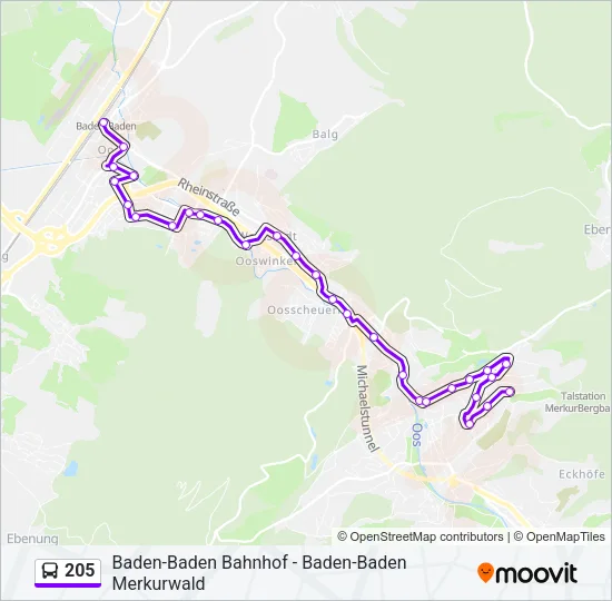 205 Bus Line Map