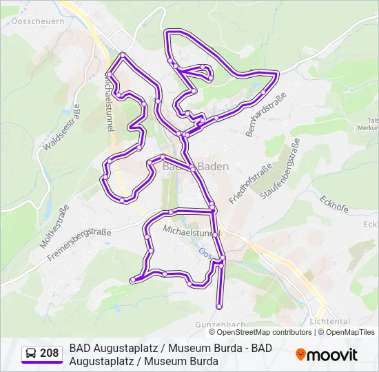 208 Bus Line Map