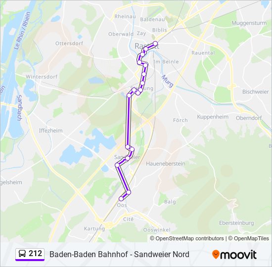 212 bus Line Map