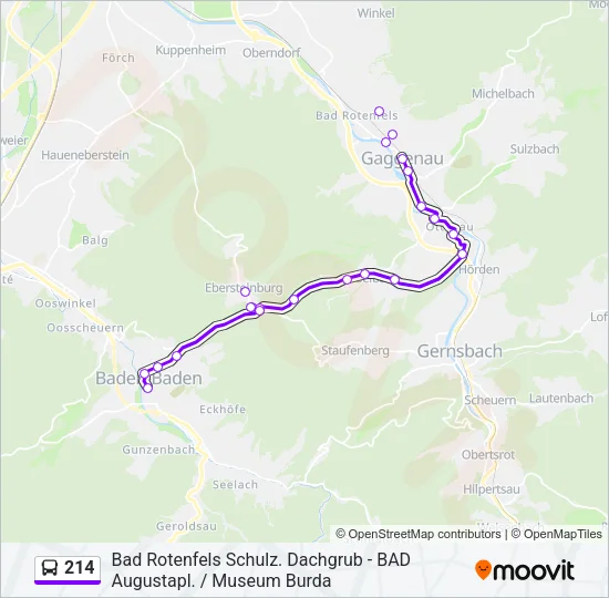 214 Bus Line Map