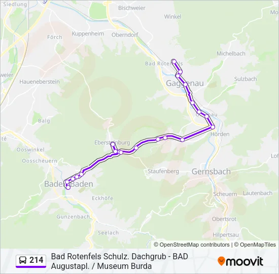 214 Bus Line Map