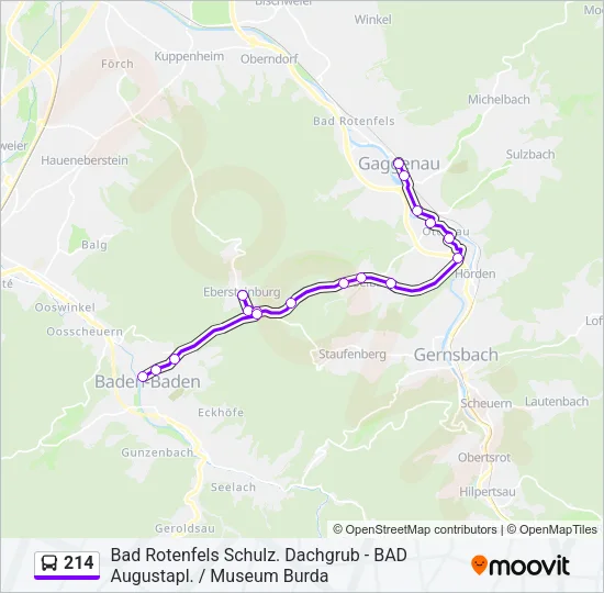 214 Bus Line Map