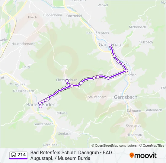 214 Bus Line Map