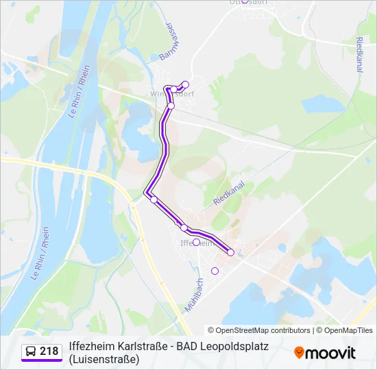 218 Bus Line Map
