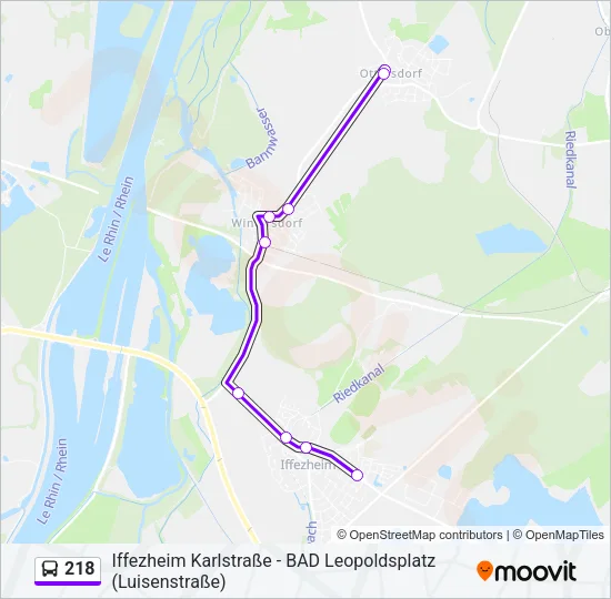 218 Bus Line Map