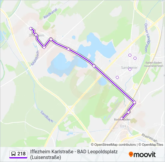 218 Bus Line Map