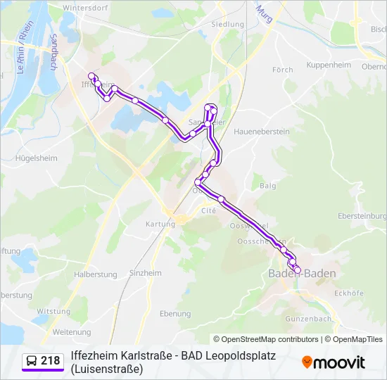 218 Bus Line Map
