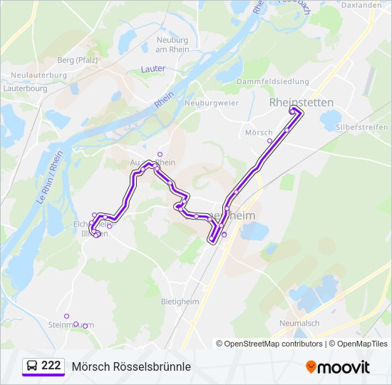 Автобус 222: карта маршрута