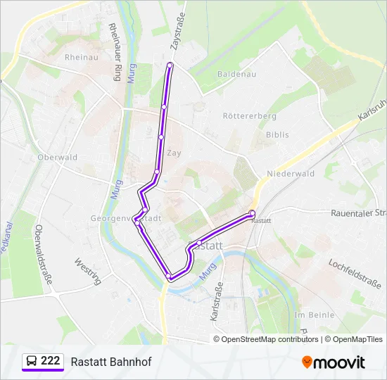 222 Bus Line Map