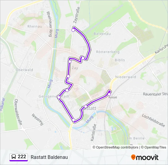 222 Bus Line Map