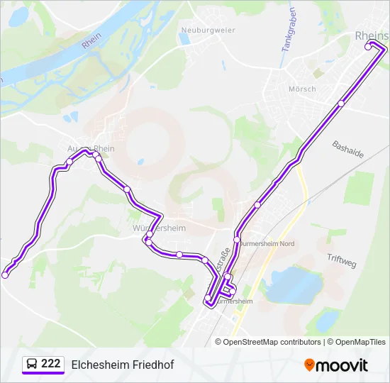 222 Bus Line Map