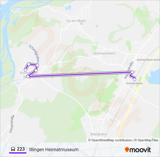 Автобус 223: карта маршрута