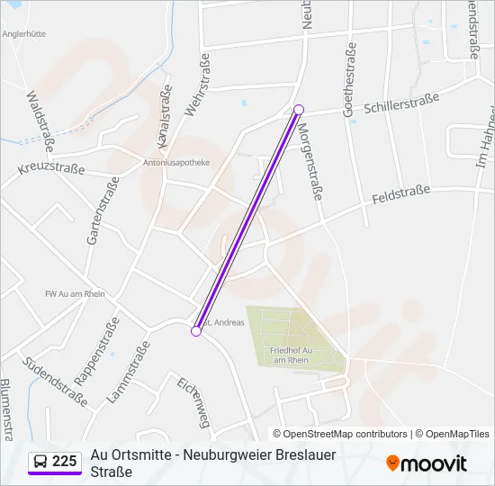 225 Bus Line Map