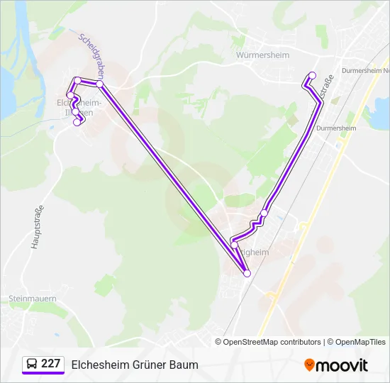 Автобус 227: карта маршрута