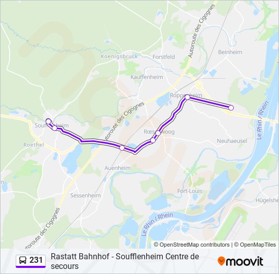 231 bus Line Map