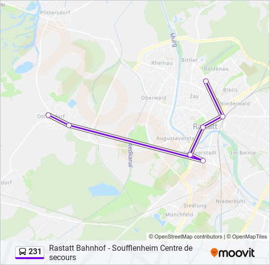 231 bus Line Map