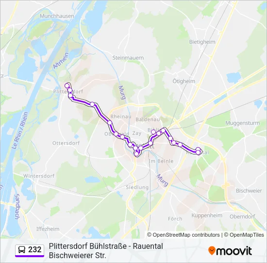232 Bus Line Map