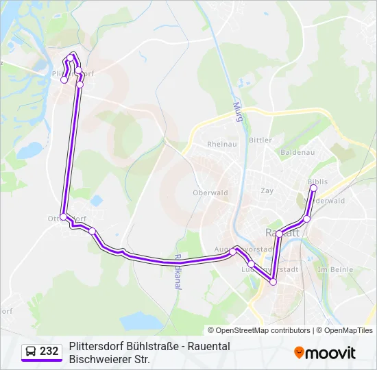 232 Bus Line Map
