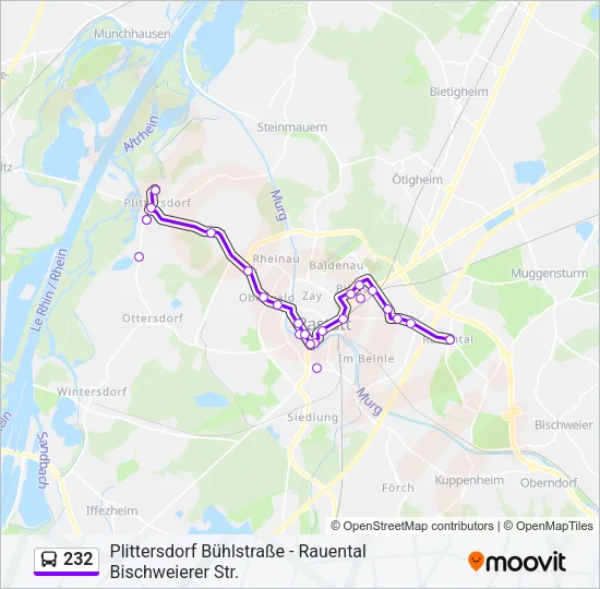 232 Bus Line Map