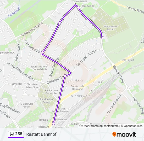 235 Bus Line Map