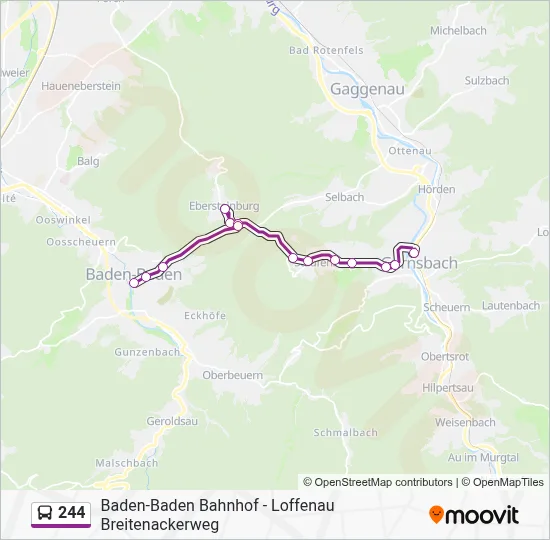 244 Route - Baden-Baden Bahnhof - Loffenau Breitenackerweg: Fahrpläne ...