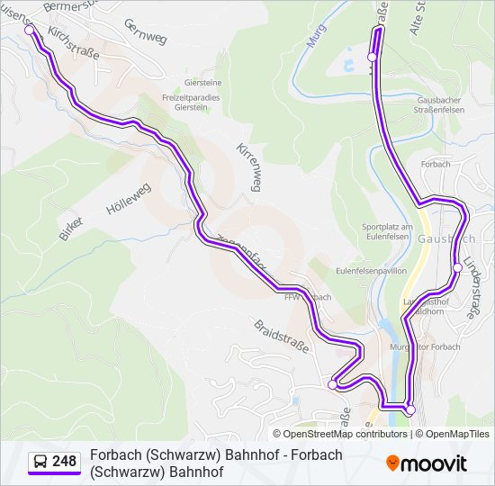 Buslinie 248 Karte