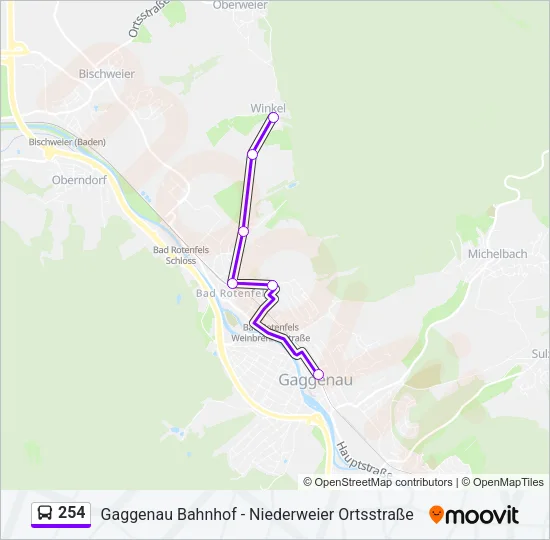 254 Bus Line Map