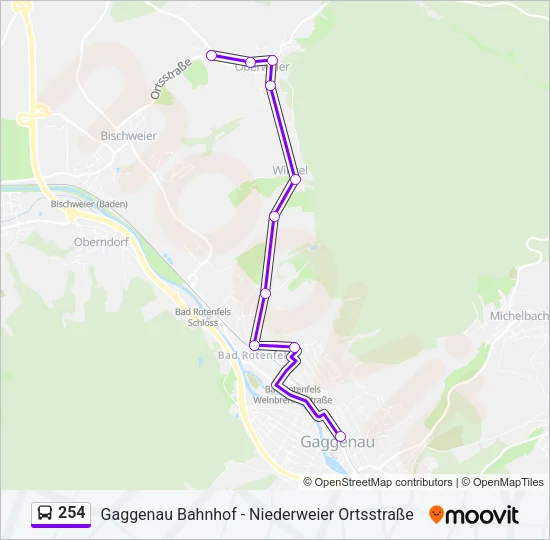 254 Bus Line Map