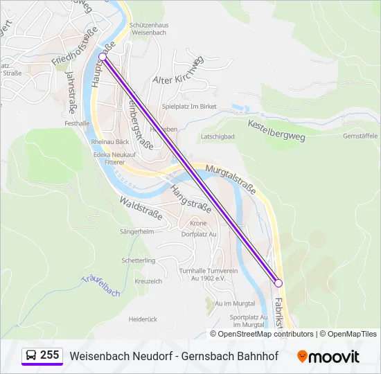 255 Bus Line Map