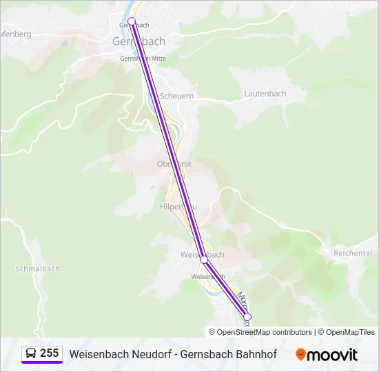 255 Bus Line Map