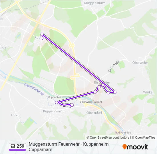 259 Bus Line Map